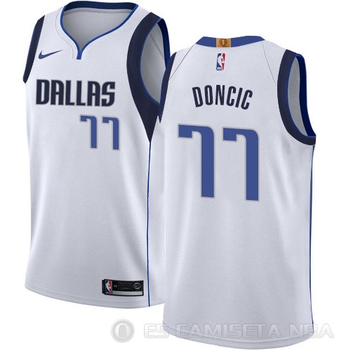 Camiseta Luka Doncic #77 Dallas Mavericks Association 2018 Azul - Haga un click en la imagen para cerrar